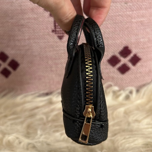 NEW Mini Purse Bag Charm Keychain Micro Pouch Bag Cles Compact Mini Wallet Black - Picture 6 of 11